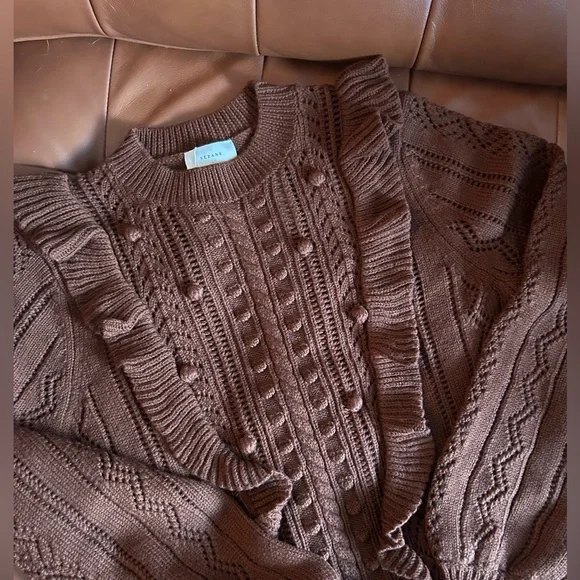 NWT SEZANE x MANOUSH Marva Pull Sweater Brown - Size M - Picture 6 of 10